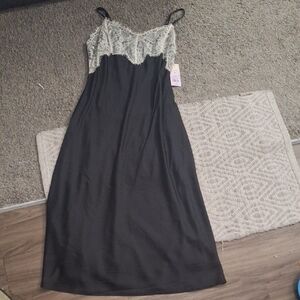 Wild Fable Black and Cream Lace Chemise